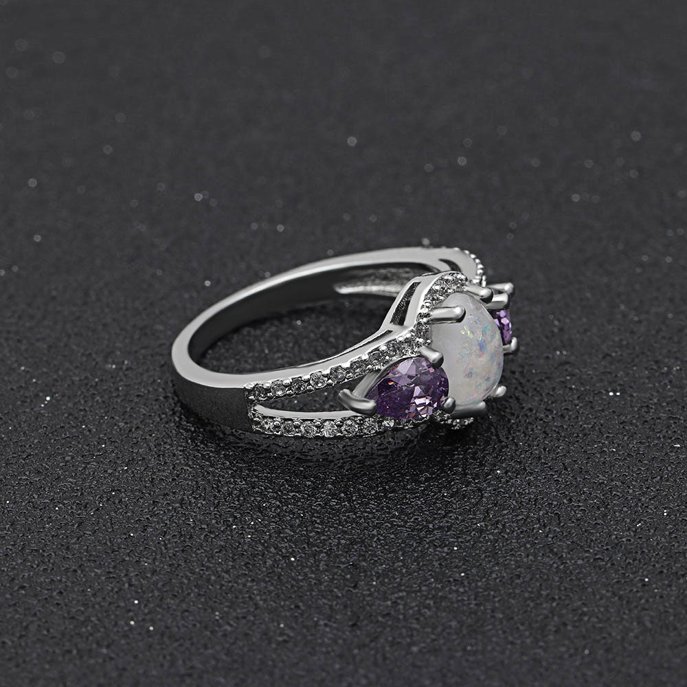 ChelseyPinkorWhiteOvalShapeSimulatedFireOpalPurpleCzRingGingerLyneCollection_White-6