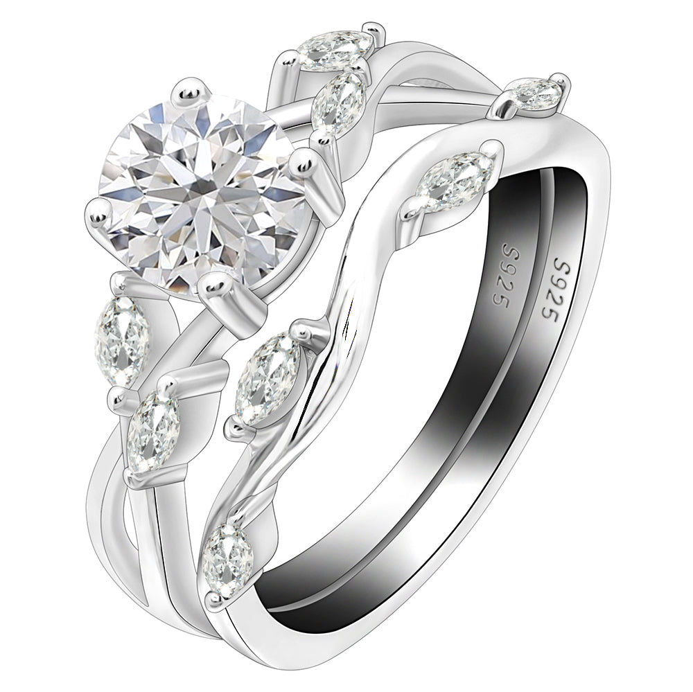 YonteWeddingRingSetforWomenSterlingSilverEngagementRing6mmCzBandGingerLyneCollection_Silver-1