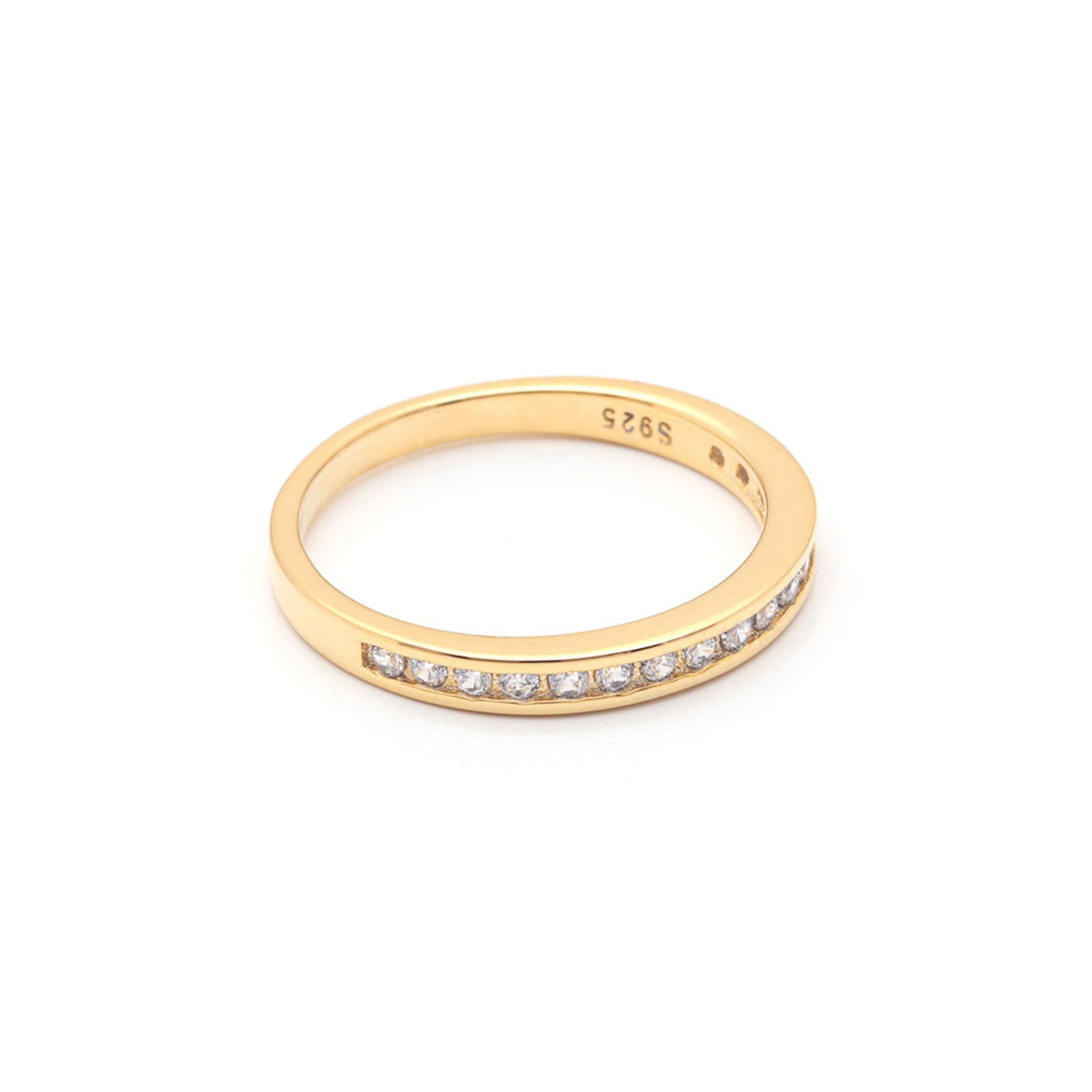 VictoriaAnniversaryBandRingSterlingSilverCzWomensGingerLyneCollection_Gold/Silver-2