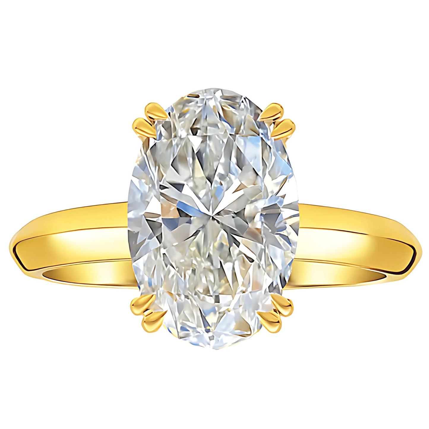 Solitaire3CtOvalCutEngagementRingforWomenSterlingSilver8ACZGingerLyneCollection_GoldTone-3