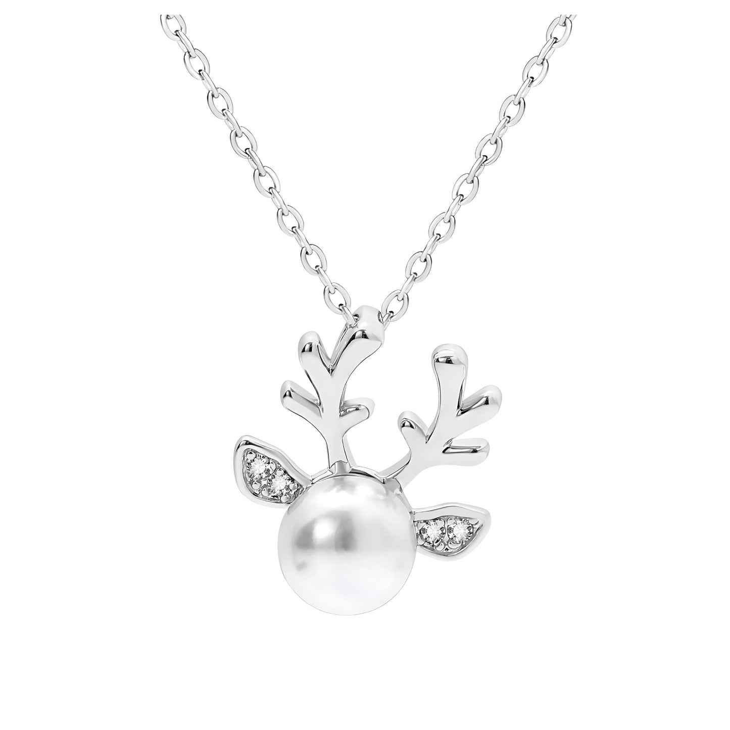 ReindeerNecklaceforWomenbyGingerLyneGoldPlatedSimulatedPearlChristmasJewelry_Silver-1