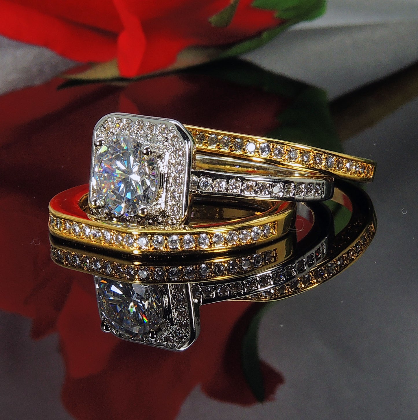 MarissaWeddingRingSetforWomen3pcTwoTonePlatedEngagement+BandGingerLyneCollection_Gold-5