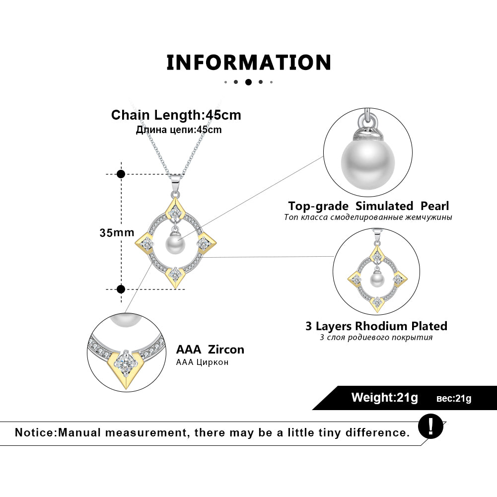 WindowPatternPendantNecklaceforWomenDanglePearlCZGingerLyneCollection_Silver-5