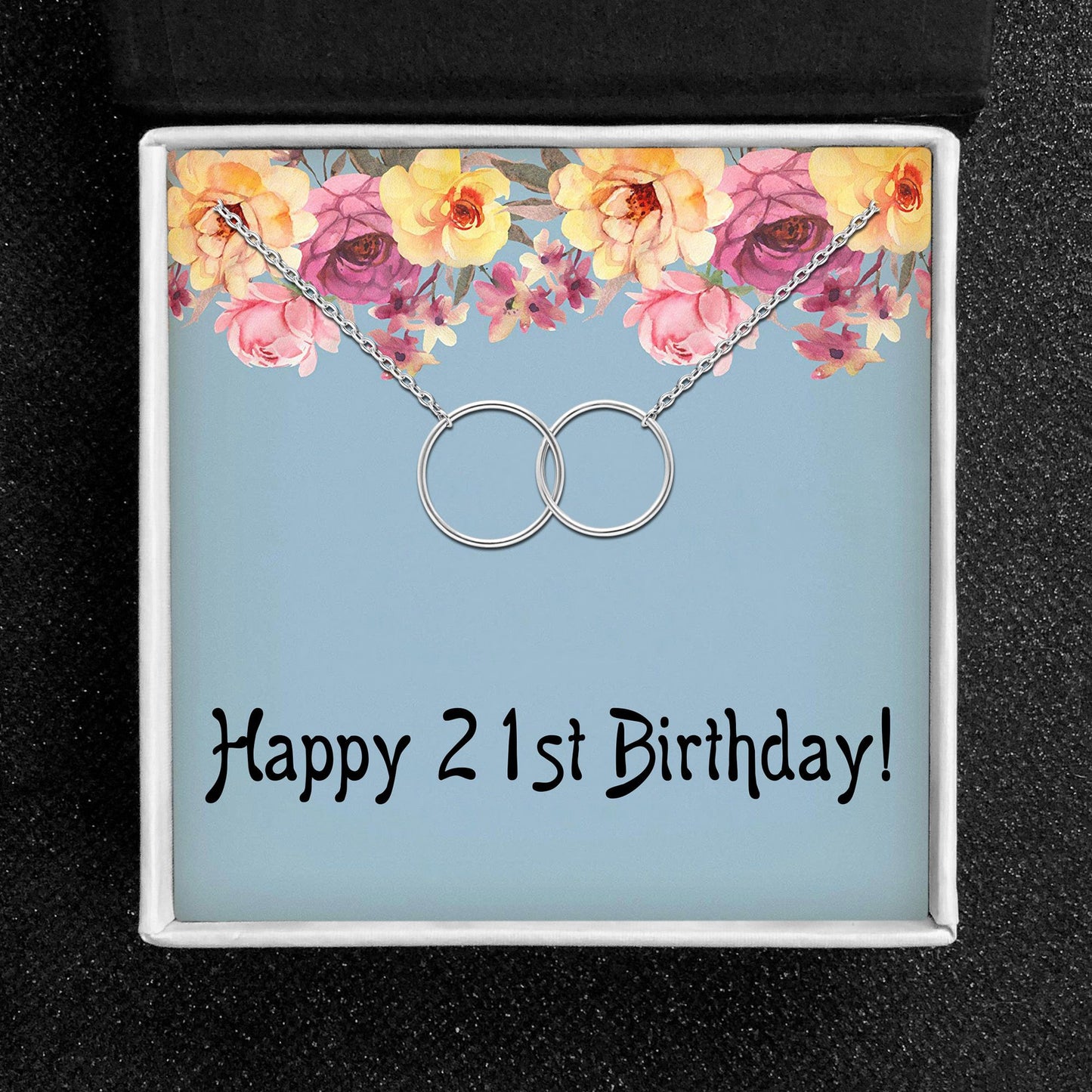 21stBirthdayGreetingCardSilverLinkedCirclesNecklaceWomensGingerLyneCollection_Birthday-21-3