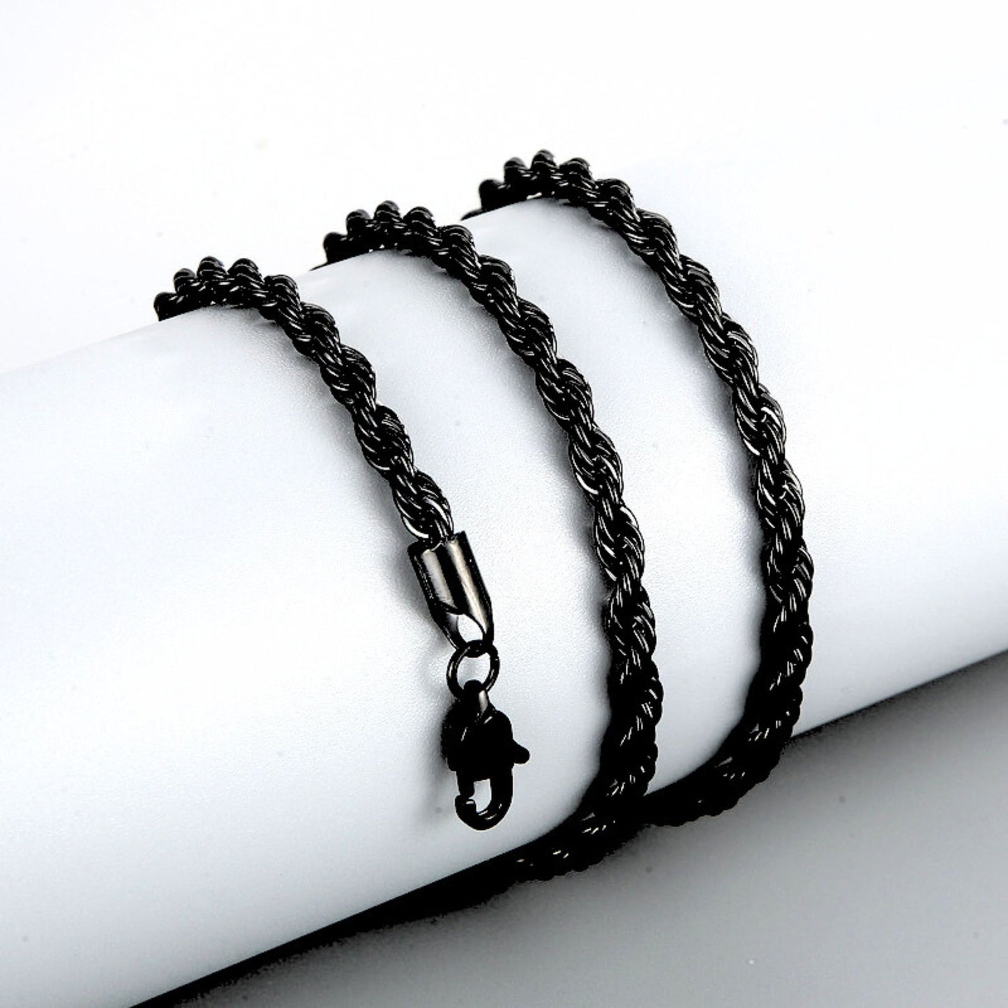 BlackRopeChainForWomenorMen20"Length4mmWidthLobsterClaspGingerLyneCollection_Black-6