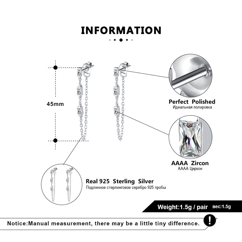 ChainDangleEarringsforWomenEmeraldCutCzSterlingSilverGingerLyneCollection_Silver-6