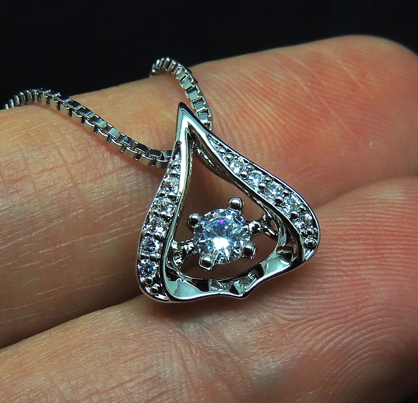 CatrinaPendantNecklaceCubicZirconiaBoxChainWomenGingerLyneCollection_Silver-4
