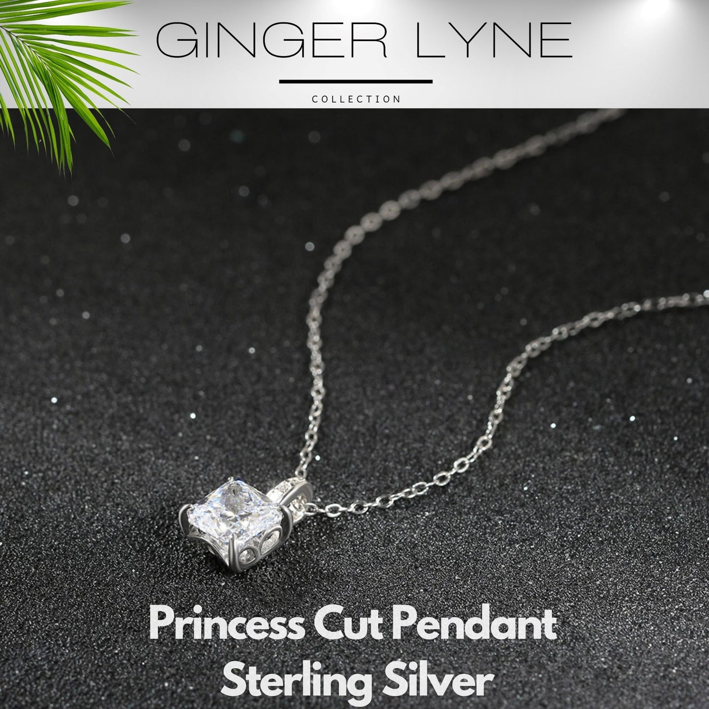 PrincessCutSolitaireNecklaceforWomenSterlingSilver2CtCubicZirconia18"ChainGingerLyne_Silver-4