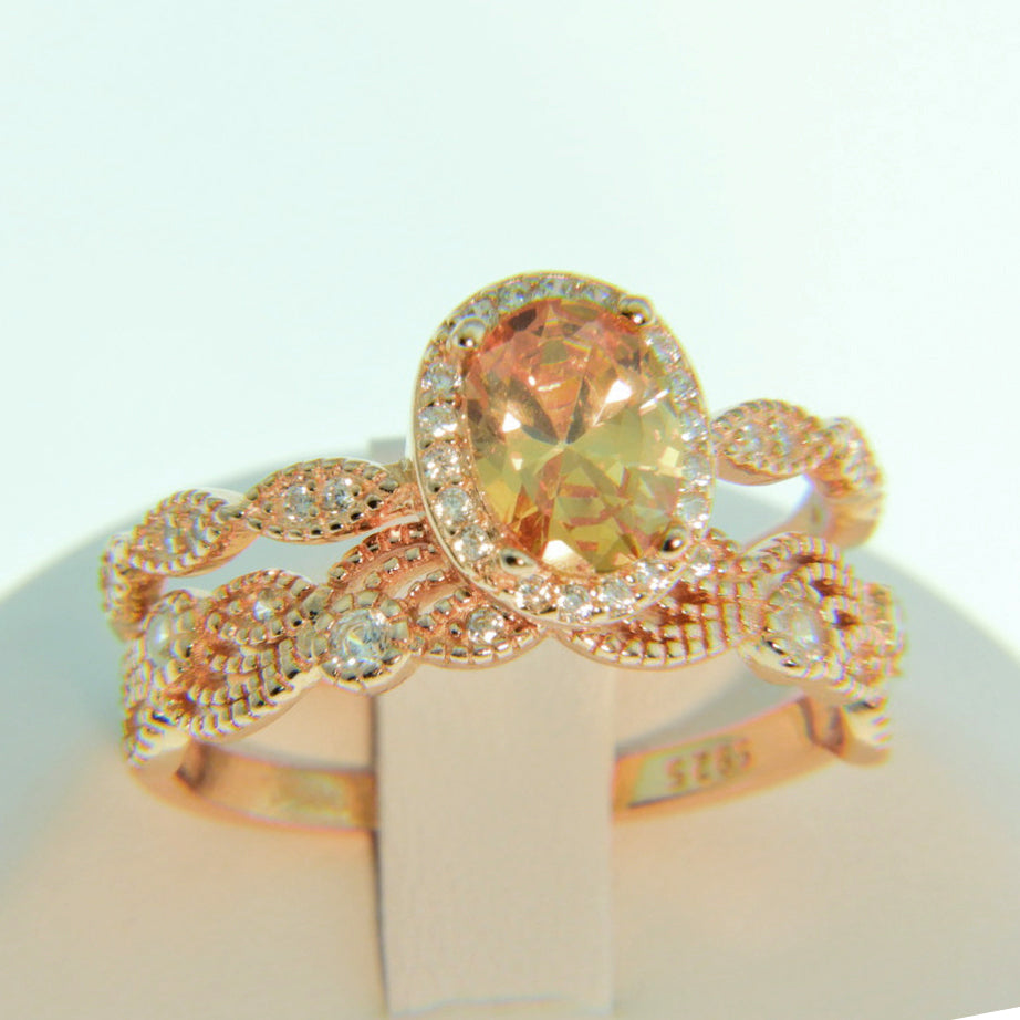 AmaraWeddingRingSetforWomenSterlingSilverCzEngagementRingWeddingBandGingerLyneCollection_RoseGold-4