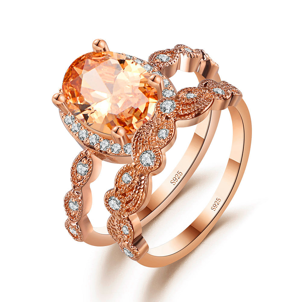 AmaraWeddingRingSetforWomenSterlingSilverCzEngagementRingWeddingBandGingerLyneCollection_RoseGold-1