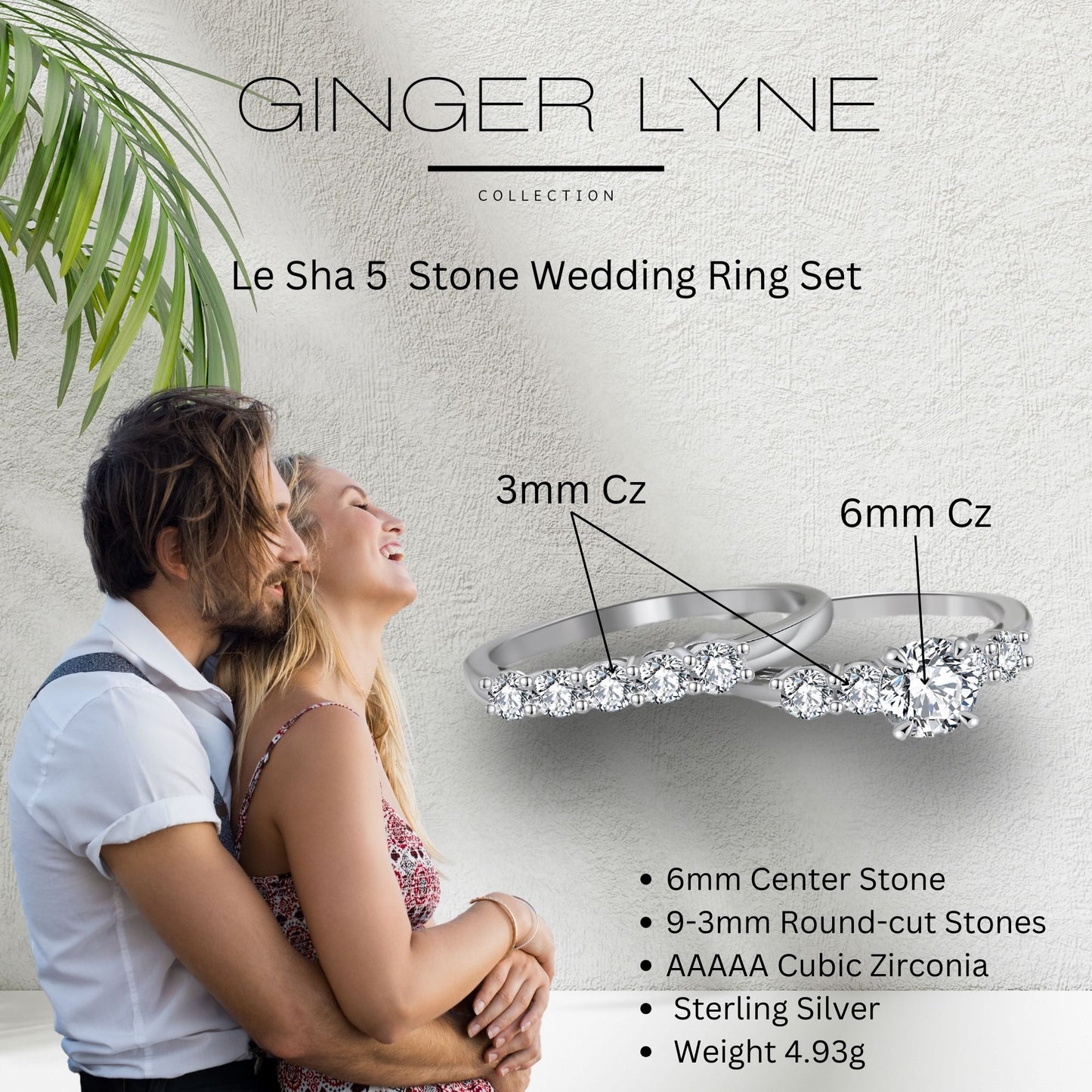 SterlingSilverWeddingRingSetforWomenCzEngagementRingMatchingBandGingerLyneCollection_Silver-2