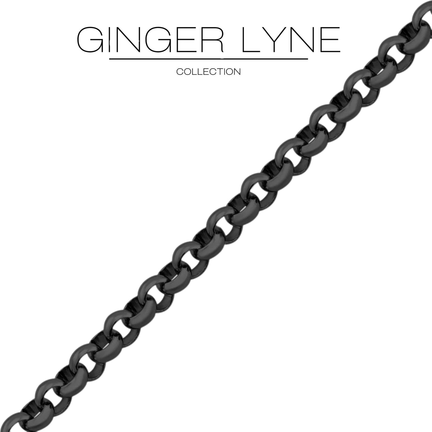 BlackRoloChainForWomenorMen18"Length3mmWidthLobsterClaspGingerLyneCollection_Black-3