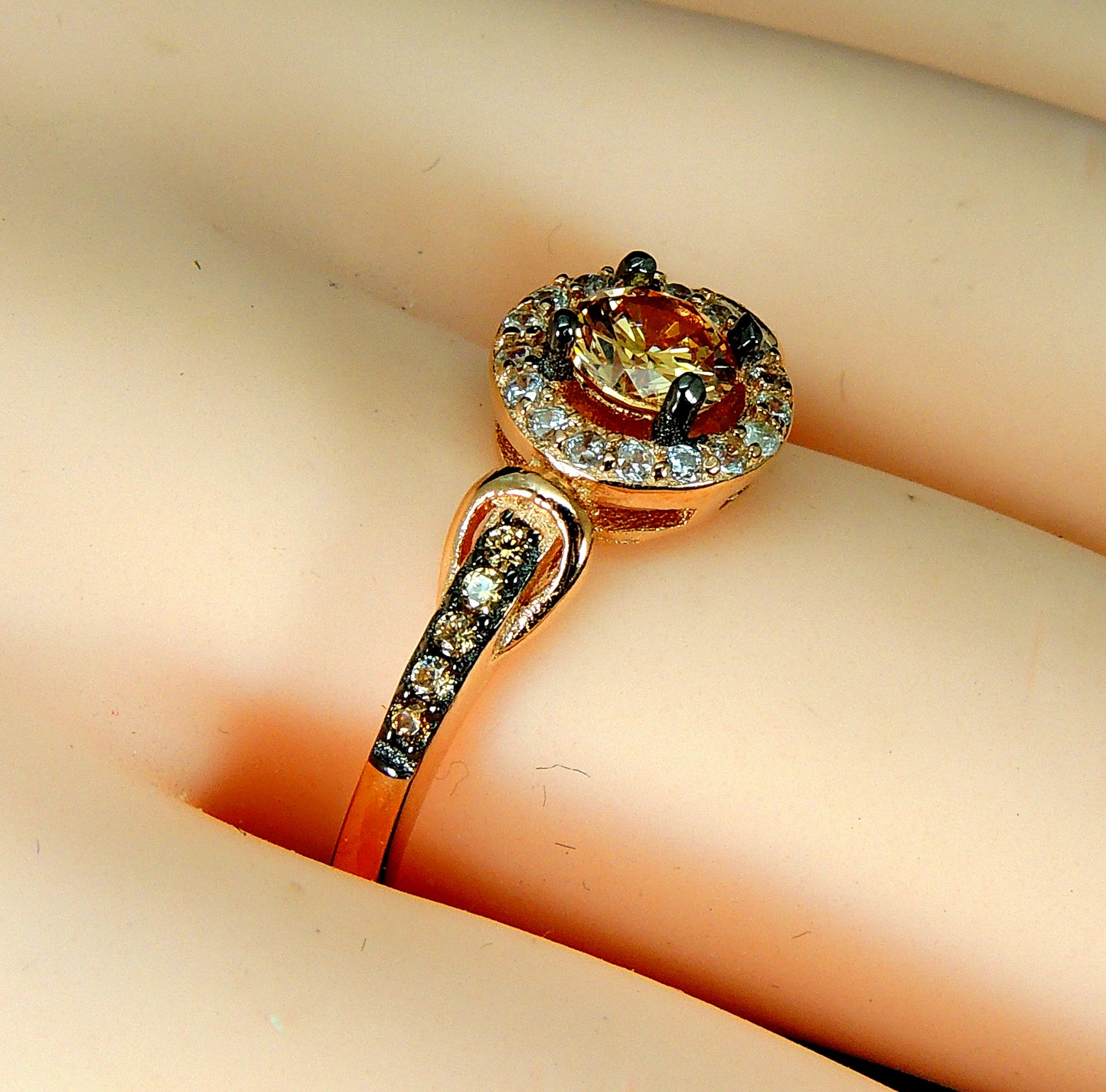 TahishaEngagementRingChocolateCzRoseSilverWomensGingerLyneCollection_Gold-4