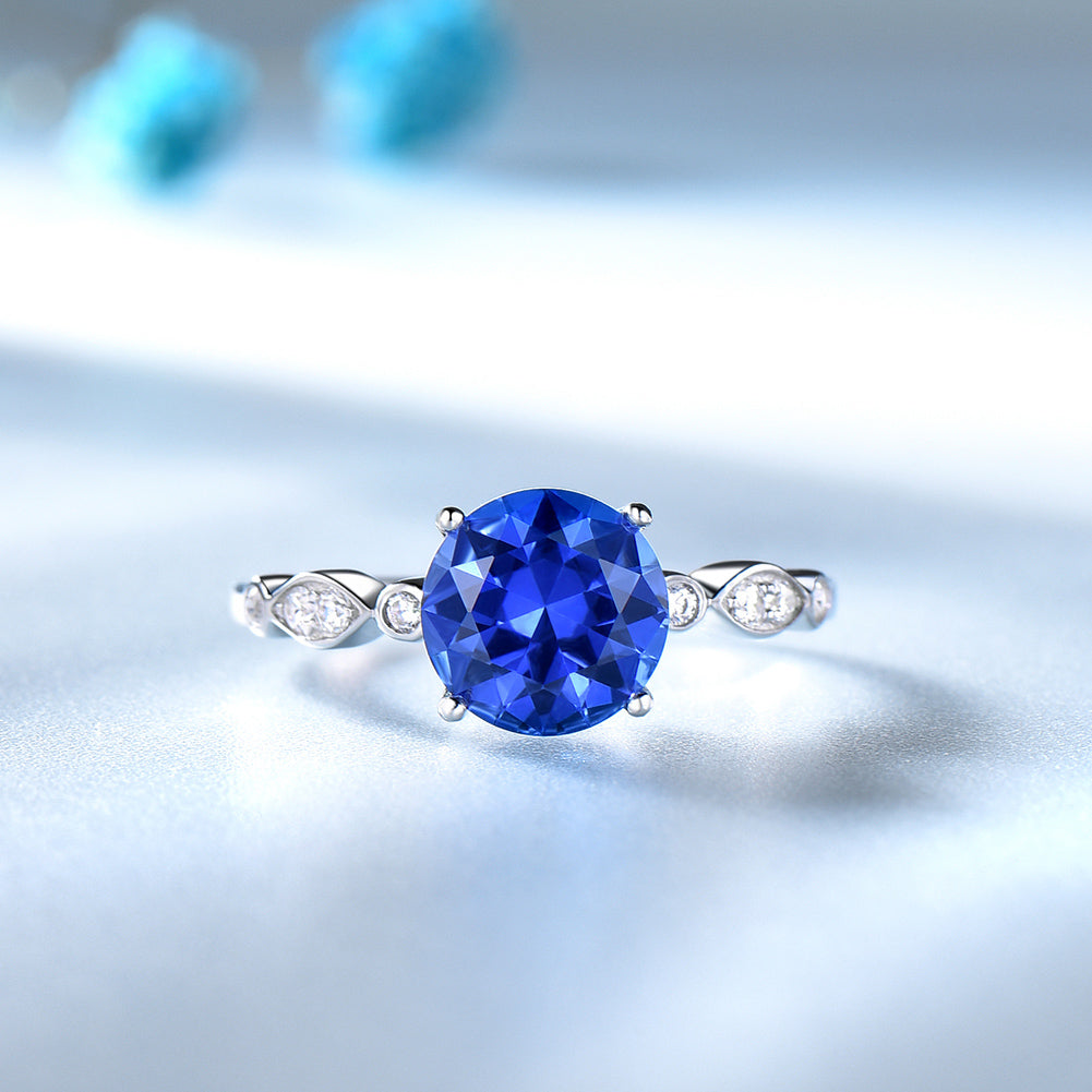 CreatedBlueSapphireEngagementRingforWomenSterlingSilverGingerLyneCollection_Blue-4