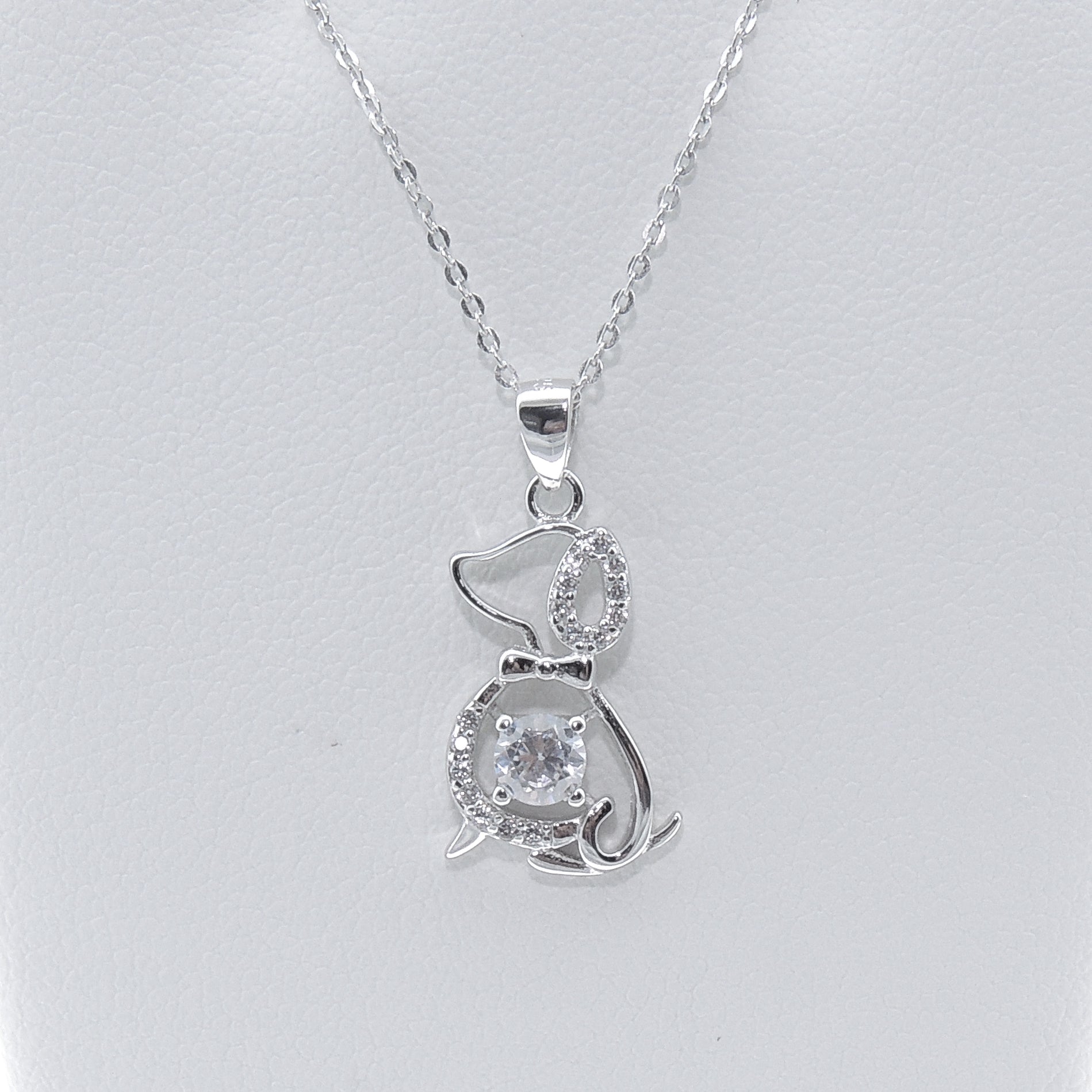 BellaDogPendantSterlingSilverCubicZirconiaChainNecklaceGingerLyneCollection_silver-4