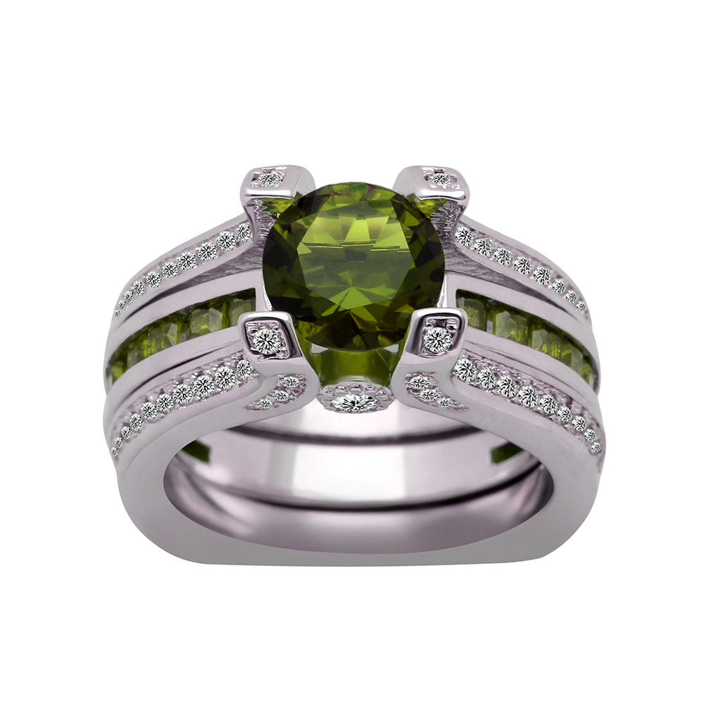 SkylarWeddingRingSetforWomenEngagementRingandMatchingBandCzGingerLyneCollection_Green/Green-6