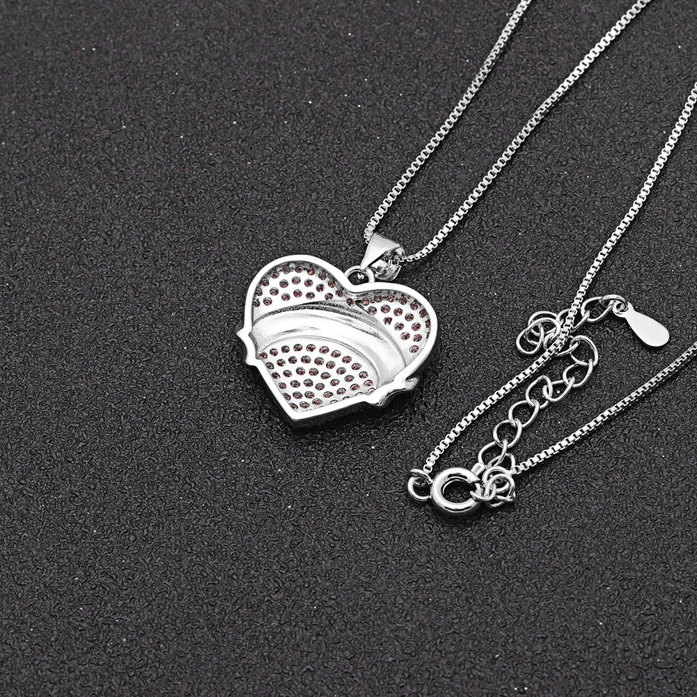 GranddaughterNecklaceforWomenbyGingerLyneCZHeartPendantWhiteGoldPlated_Blue-4