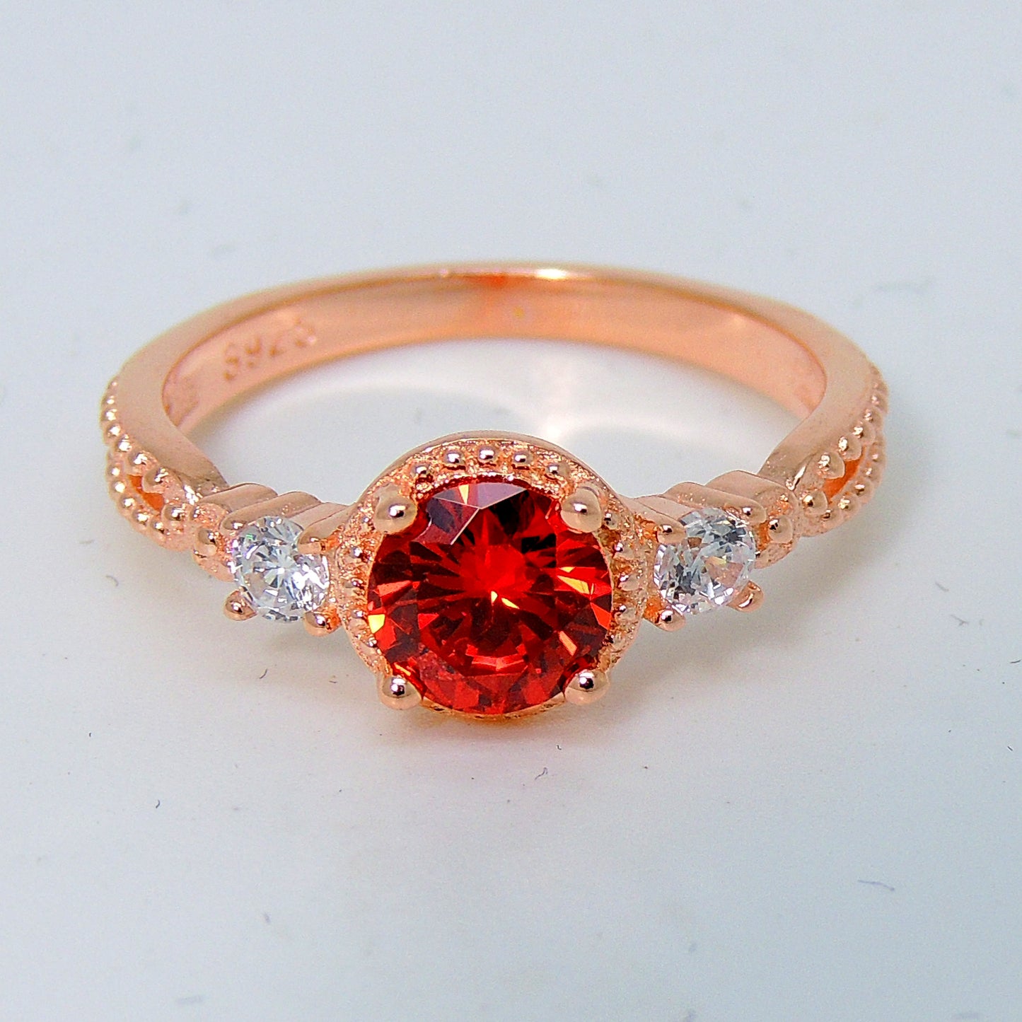 AlexandraBirthstoneRingRoseGoldSterlingSilverPurpleCZWomensGingerLyneCollection_Red-3
