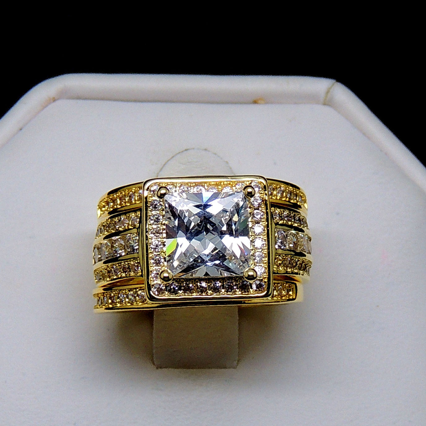 BeverlyHaloWeddingRingSetforWomenCzEngagementMatchingBandsGingerLyneCollection_Gold-2