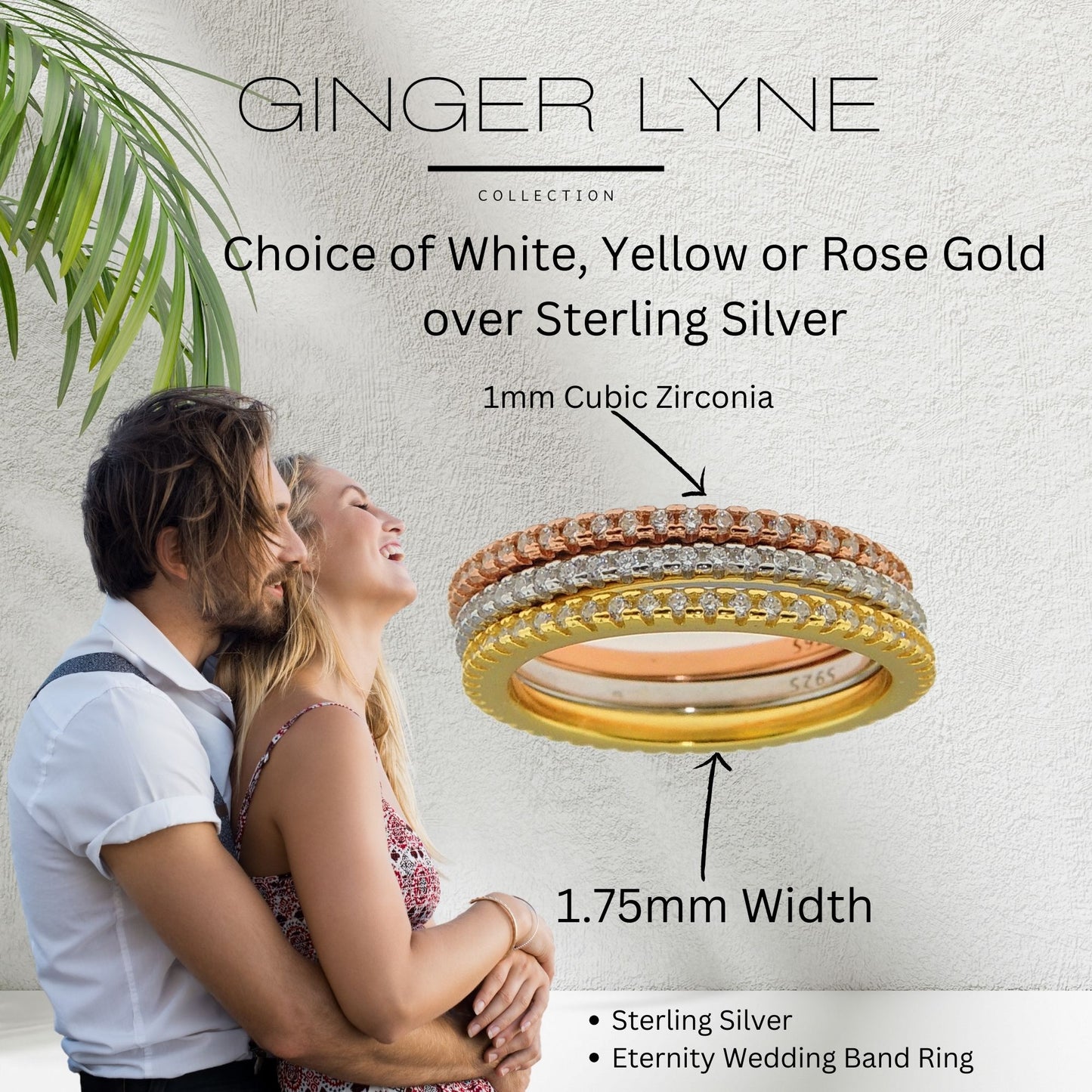 EternityWeddingBandforWomenCubicZirconiaSterlingSilverStackingRingsGingerLyneCollection_WhiteGold-7