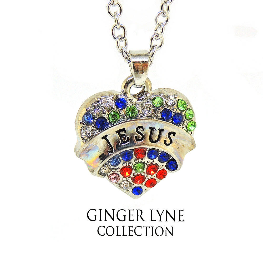 JesusHeartPendantChainNecklaceforWomenCubicZirconiaGingerLyneCollection_Multi-3