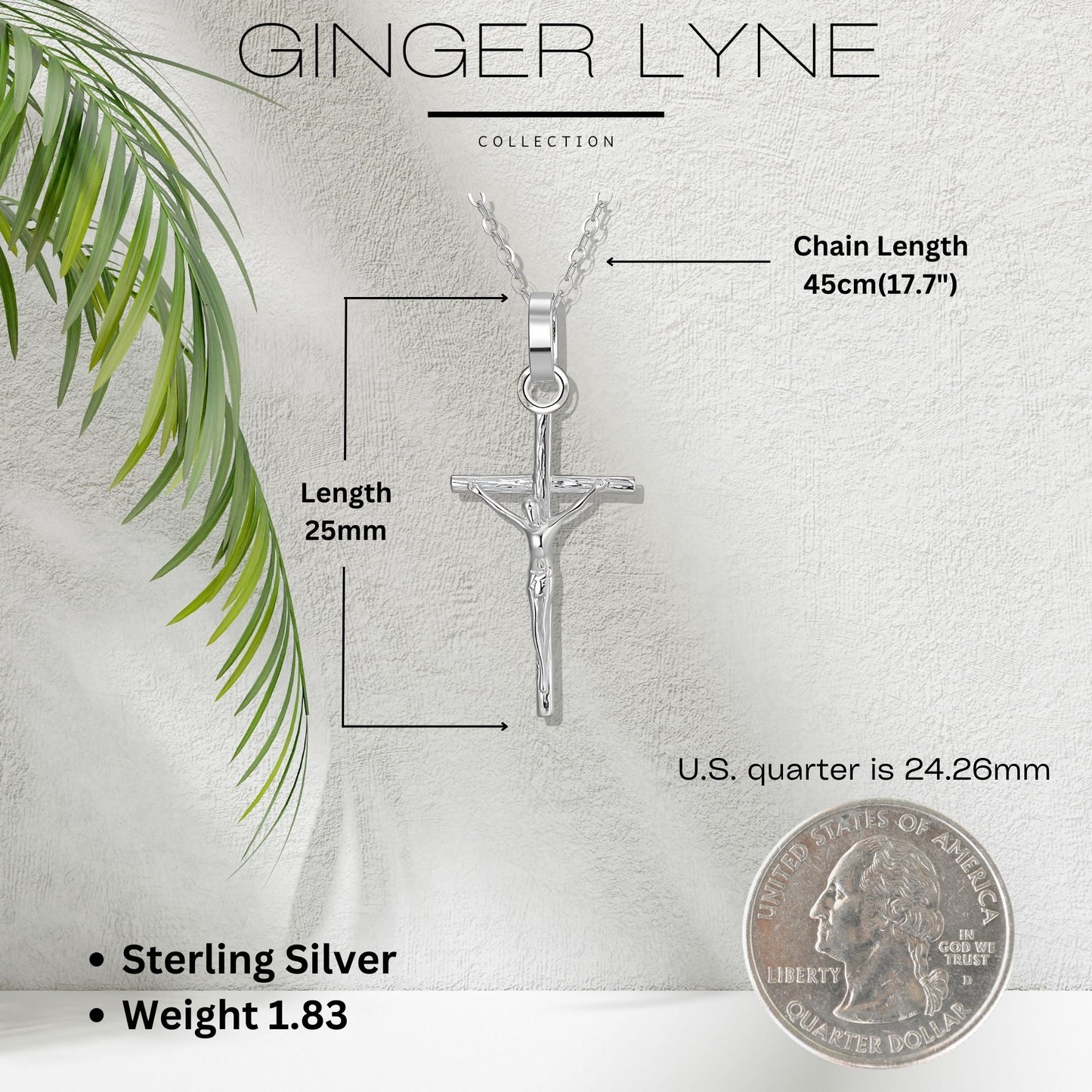 CrossNecklaceforWomenbyGingerLyneJesusontheCrossReligiousSterlingSilverPendantandChain_Silver-4