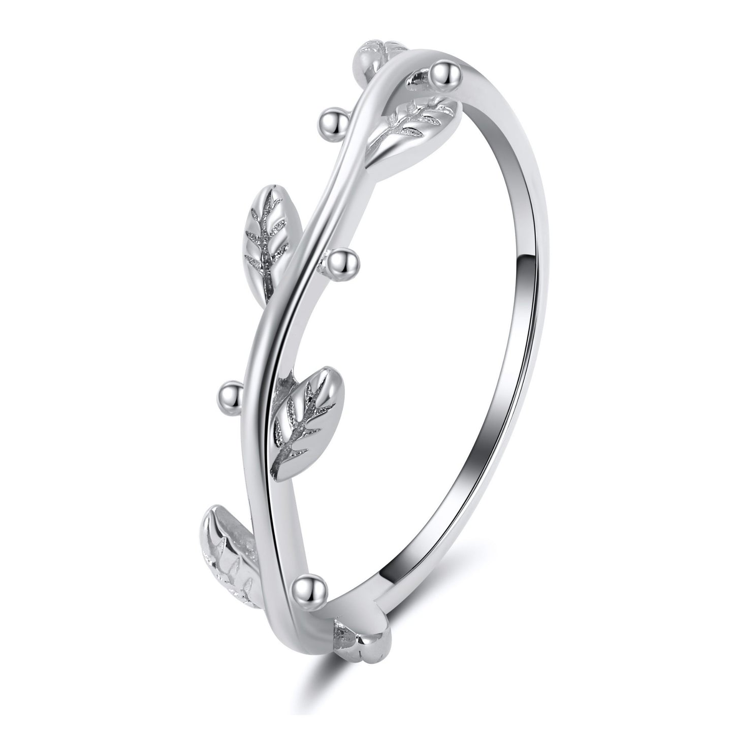 IvyVineWeddingBandforWomenOliveBranchStackingRingSterlingSilverEternityBandGingerLyne_Silver-1