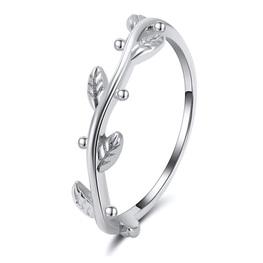 IvyVineWeddingBandforWomenOliveBranchStackingRingSterlingSilverEternityBandGingerLyne_Silver-1