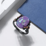 Load image into Gallery viewer, Henrietta Fire Opal Engagement Ring for Women Promise Ginger Lyne Collection - Purple,9
