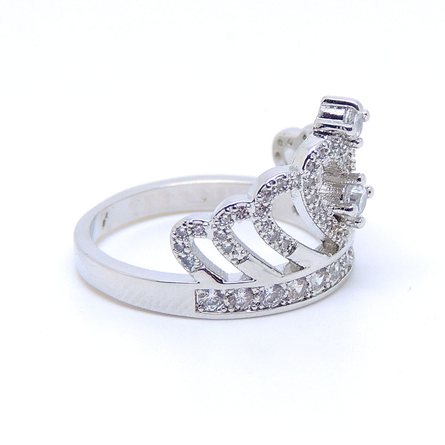 MonaEngagementRingCrownCubicZirconiaPlatedWomensGingerLyneCollection_Silver-3