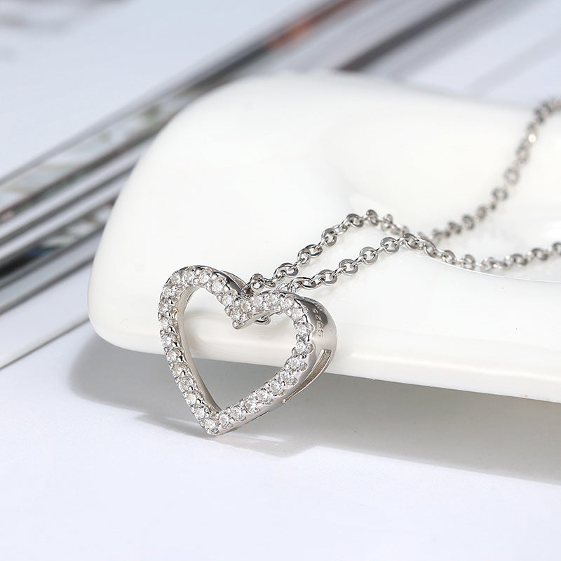 SideDropHeartPendantNecklaceforWomenSterlingSilverCzGingerLyneCollection_Silver-2