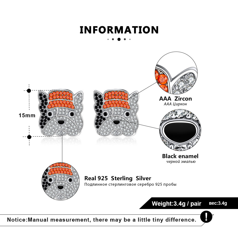 FrenchBulldogStudEarringsforWomenSterlingSilverCzGingerLyneCollection_Silver-6