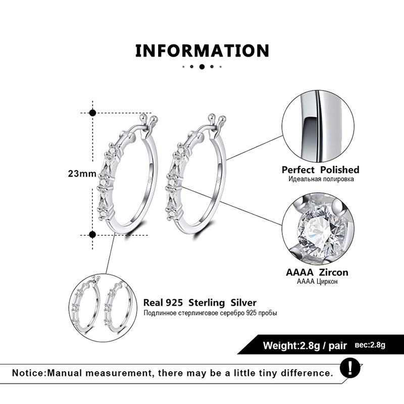 HoopEarringsforWomenCzBaguetteCutRoundSterlingSilverGingerLyneCollection_Silver-6