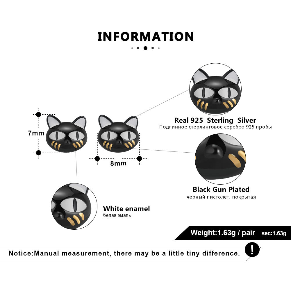 GinnyBlackCatKittyStudEarringsforWomenSterlingSilverGingerLyneCollection_Black-5