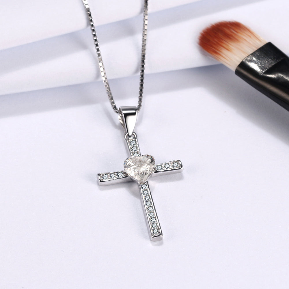 CrossHeartPendantNecklaceforWomenSterlingSilverCzGingerLyneCollection_Cross1-2
