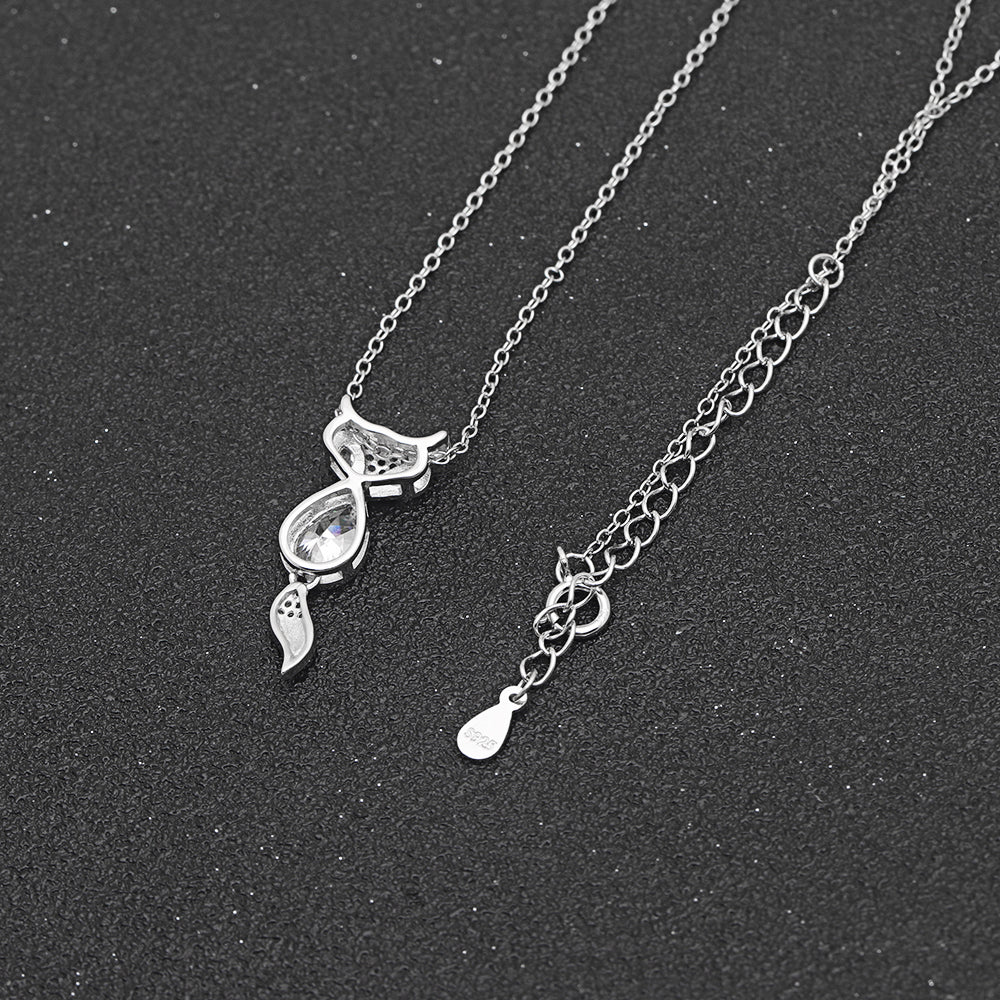 FoxPendantNecklaceforWomenSterlingSilverCzGingerLyneCollection_Silver-4