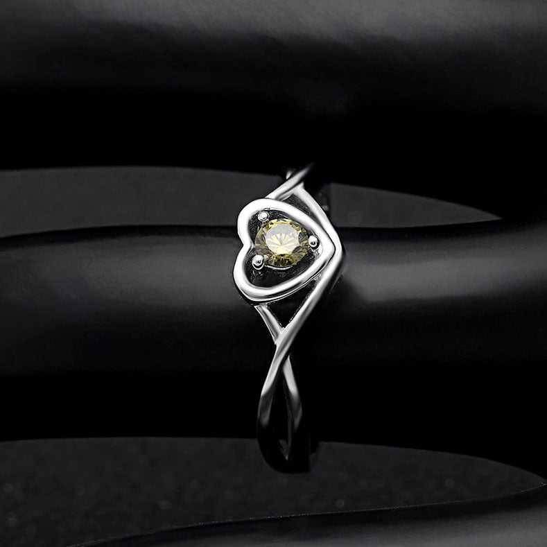 ChristineEngagementRingforWomenPromiseHeartBirthstoneCzSterlingSilverbyGingerLyne_August-OliveGreen-4