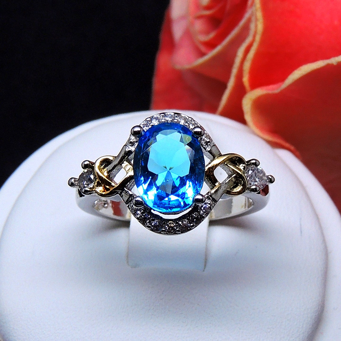 IvetteBirthstoneStatementRingGreenTwoTonePlateWomenGingerLyneCollection_Blue-2