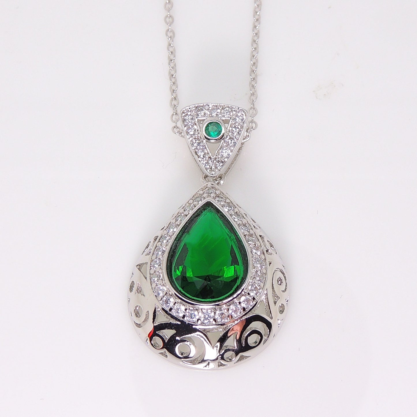 LonaTeardroppurpleCzPendantNecklaceWomenGingerLyneCollection_Green-4