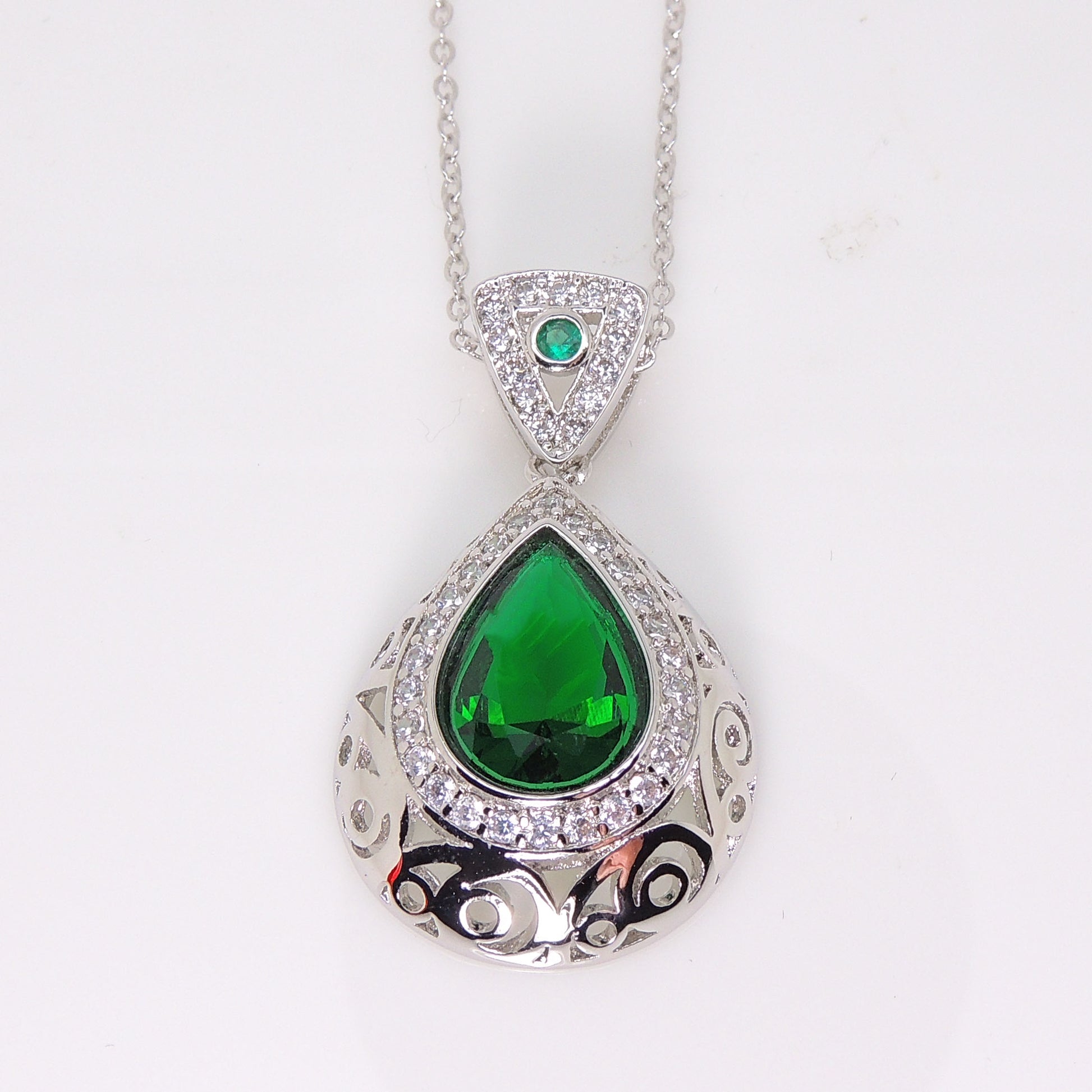 LonaTeardroppurpleCzPendantNecklaceWomenGingerLyneCollection_Green-4