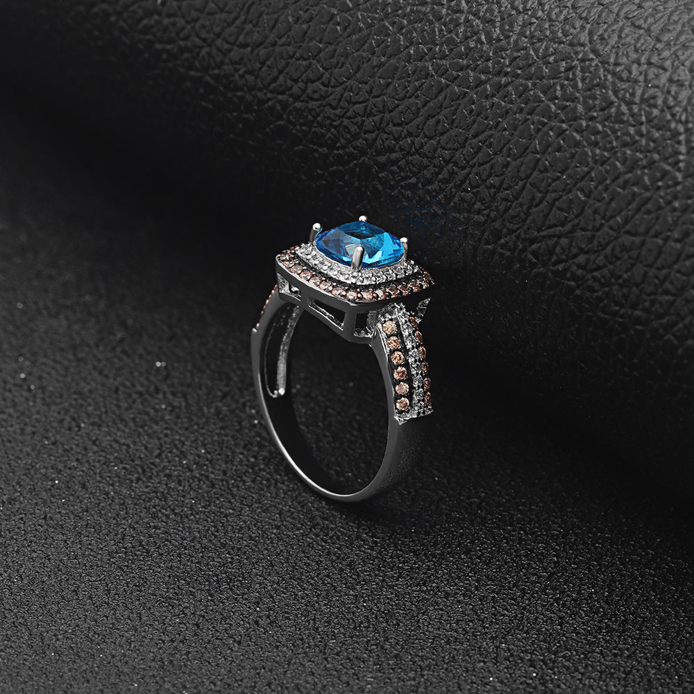 CocoHaloEngagementRingWomenChocolateBlueCzGingerLyneCollection_Brown-2