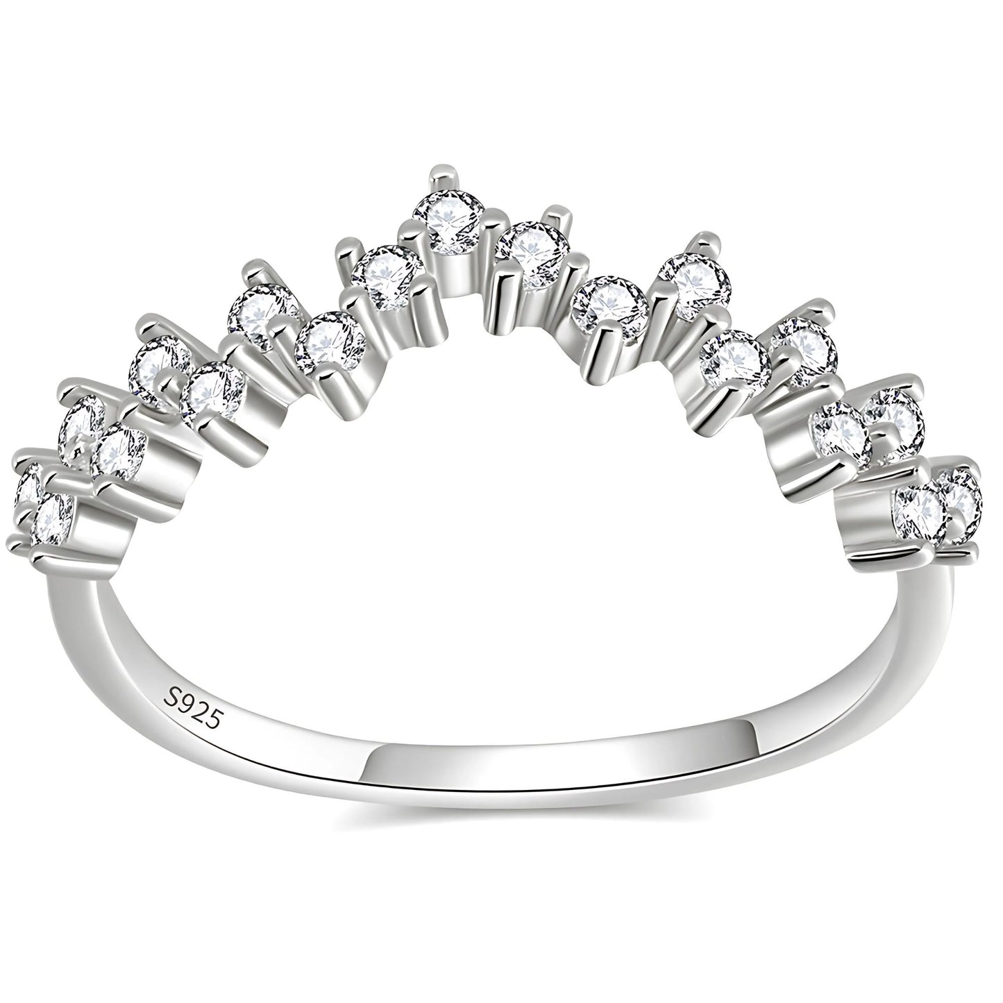 VivianaHalfEternityRingforWomenSterlingSilverCZAnniversaryBandStackableChevronCurvebyGingerLyne_Silver-1