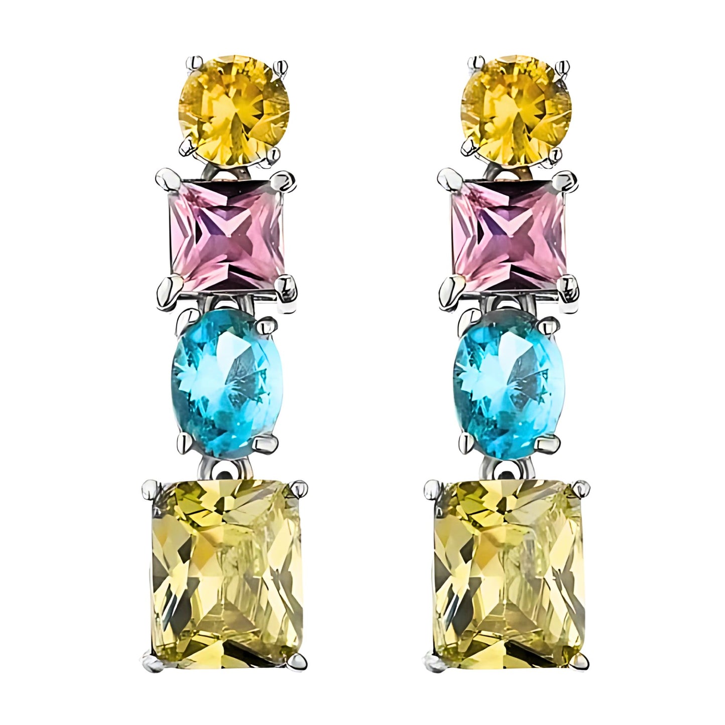 ConfettiJewelDangleEarringsWomensMultiColorandCutCubicZirconiaGingerLyneCollection_Multi-color-1