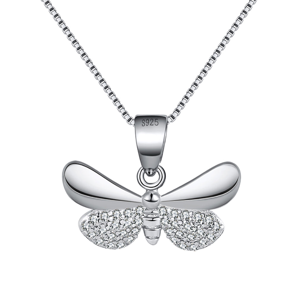 ButterflyPendantNecklaceforWomenSterlingSilverCzGingerLyneCollection_Clear-1