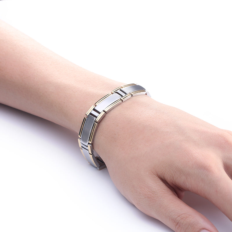 GoldOverStainlessSteelLinkBraceletMensGingerLyneCollection_Silver-6