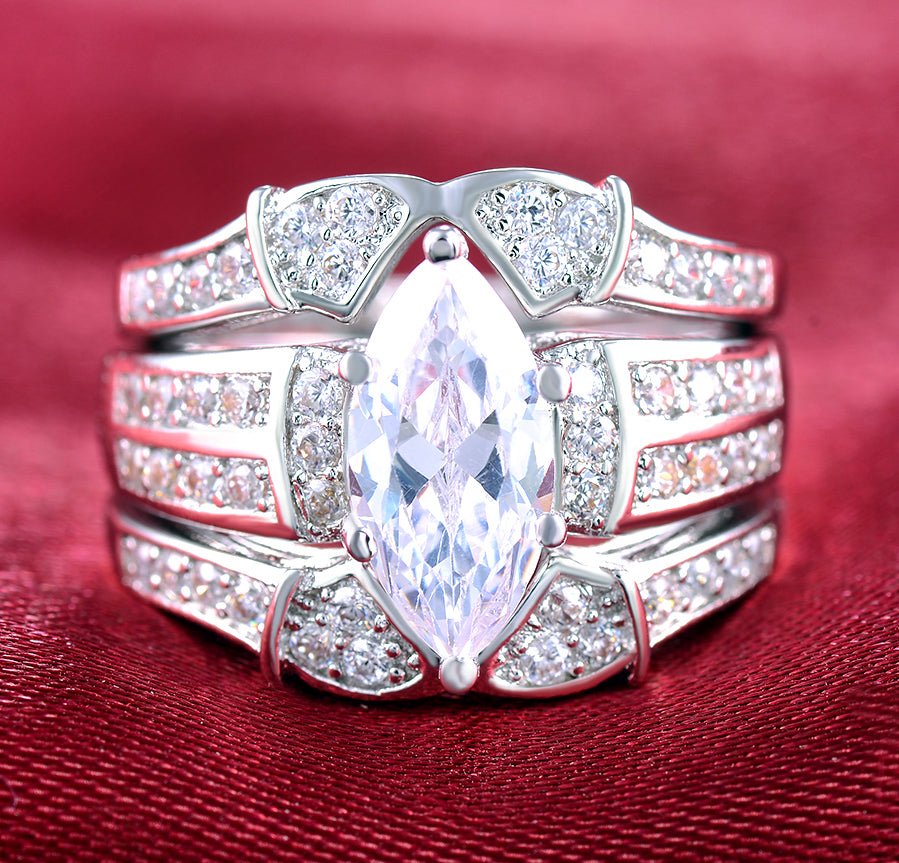 AdoraWeddingRingSetforWomenEngagementRing2MatchingBandCubicZirconiaBlackHaloGingerLyneCollection_Silver-5