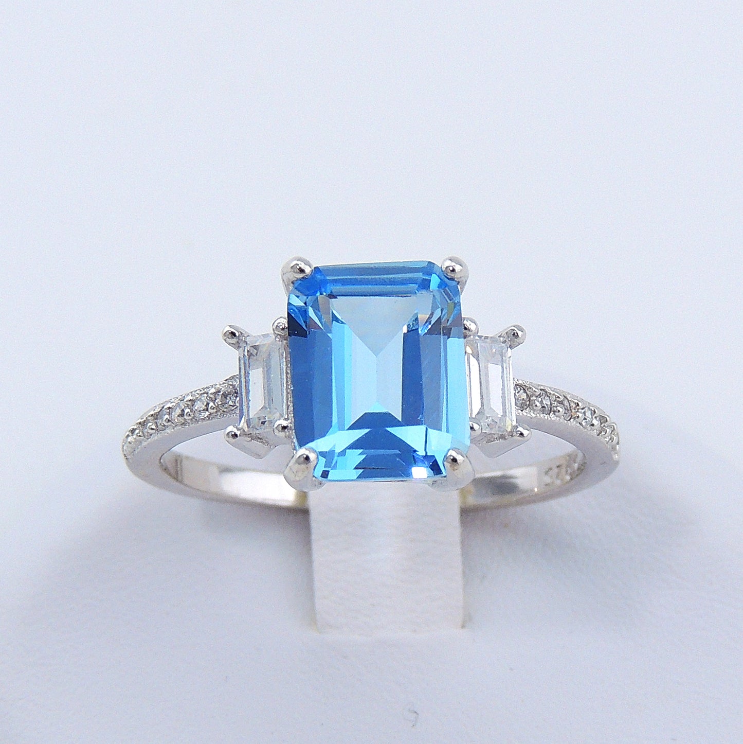 RuthanaEngagementRingCreatedBlueTopazSilverWomensGingerLyneCollection_Blue-2