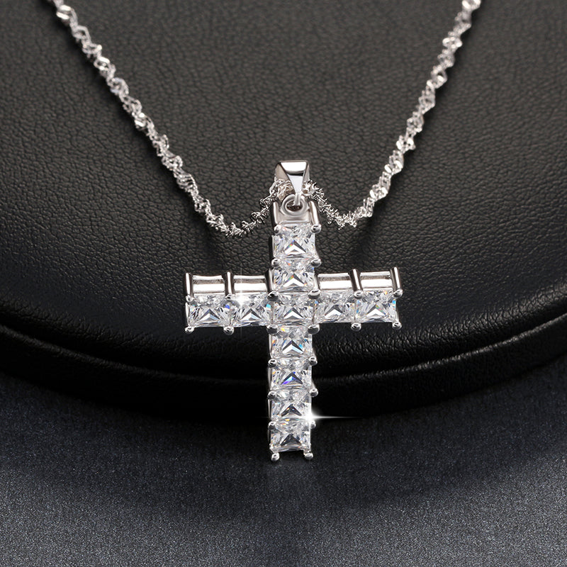 ReligiousCrossPendantNecklacePrincessCutCZWomensGingerLyneCollection_silver-2