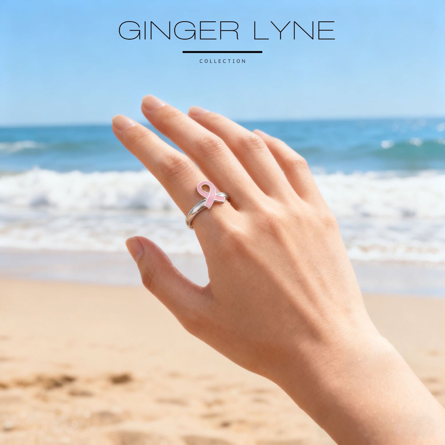 HopeRingPinkRibbonSteelBreastCancerAwarenessWomensGingerLyneCollection_Silver-7
