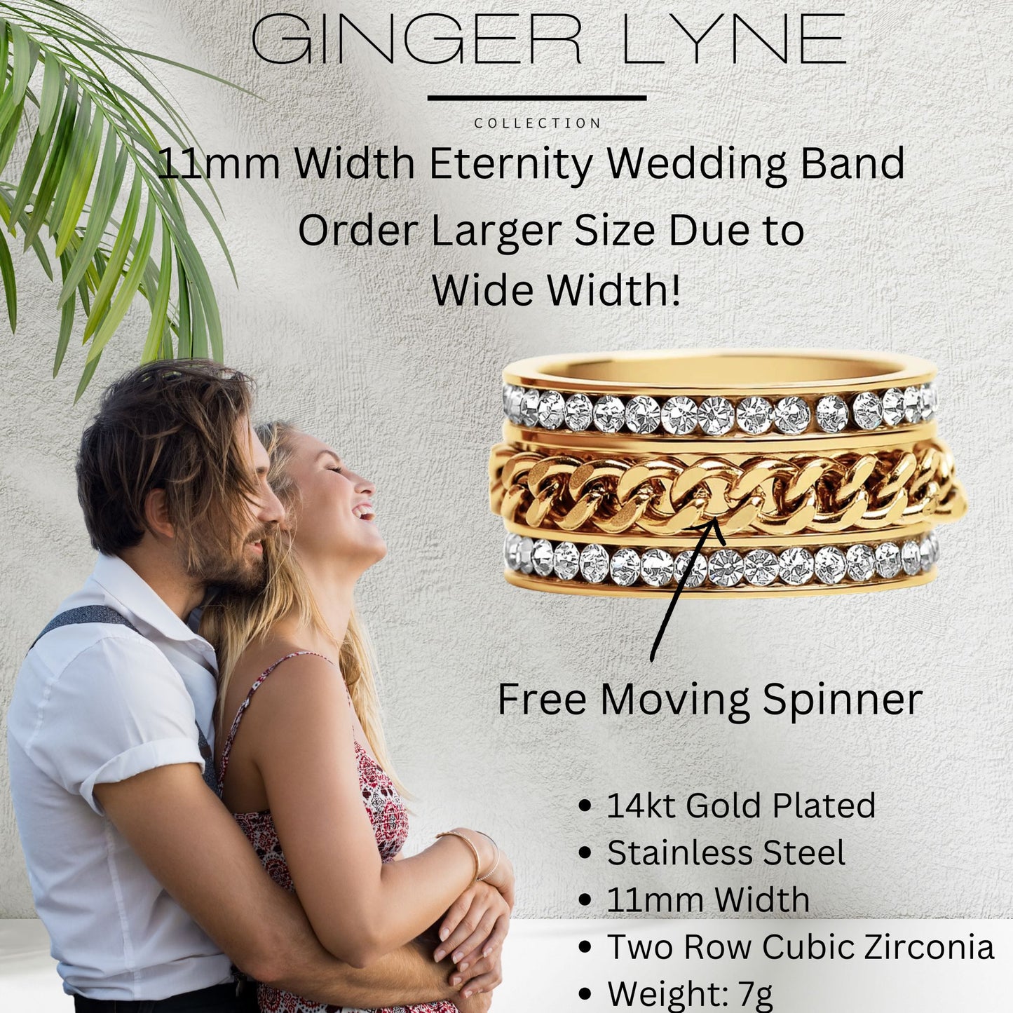 TwoRowCZSpinnerEternityRingforWomen14KtGoldPlatedStainlessSteelWideBandGingerLyneCollection_Gold-3